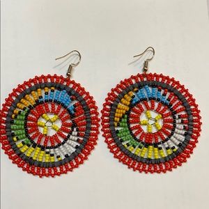 Red NASHONA Beaded Earrings